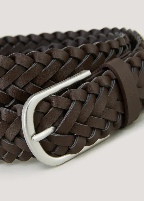 Brown Plait Belt - Small Image 2