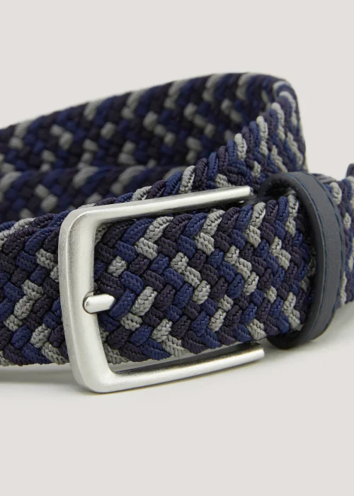 Navy Woven Stretch Belt - Small Image 2