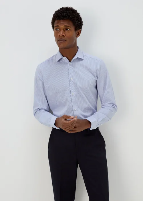 Taylor & Wright Blue Stripe Slim Fit Shirt - 15 Collar Image 1