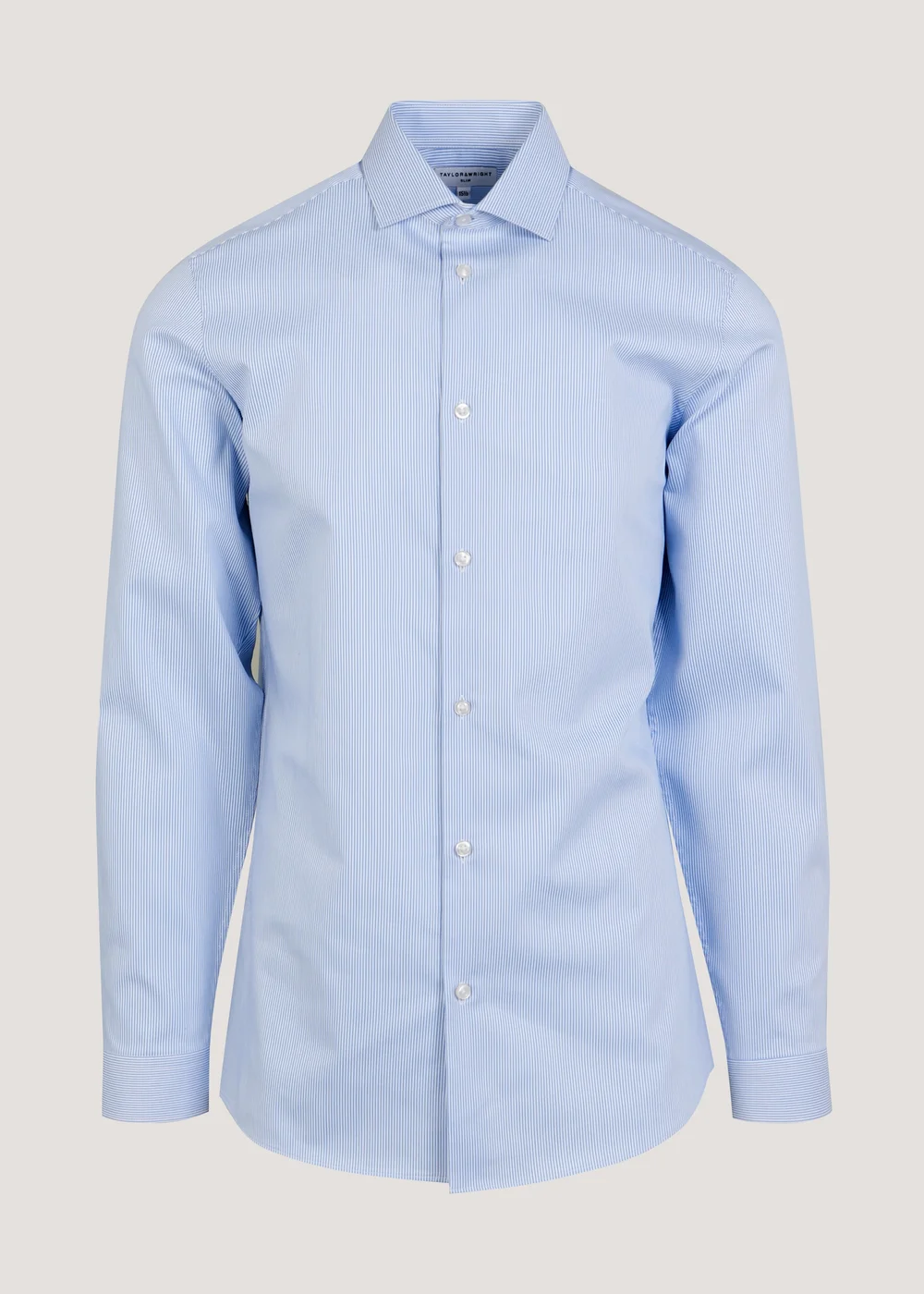 Taylor & Wright Blue Stripe Slim Fit Shirt - 15 Collar Image 6