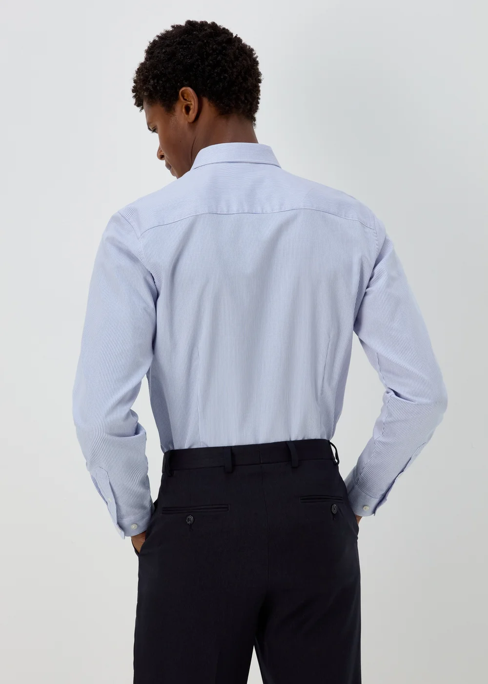 Taylor & Wright Blue Stripe Slim Fit Shirt - 15 Collar Image 2