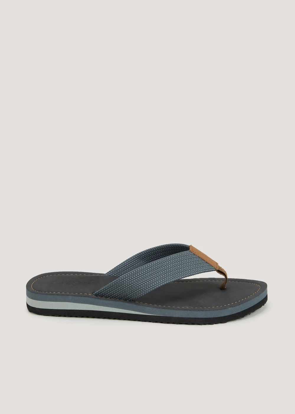 Grey Footbed Flip Flops - Size 6 Image 1