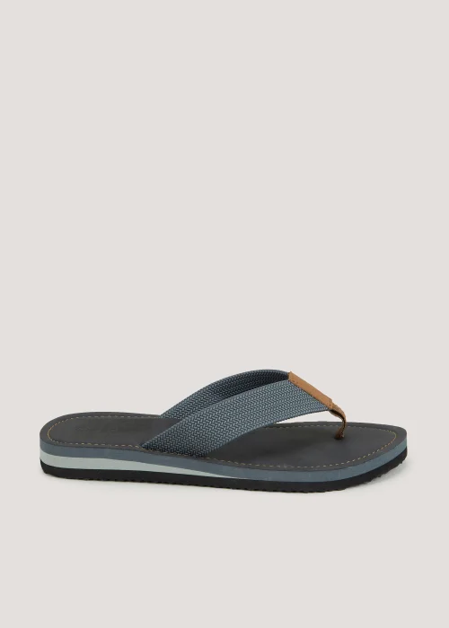 Grey Footbed Flip Flops - Size 6 Image 1
