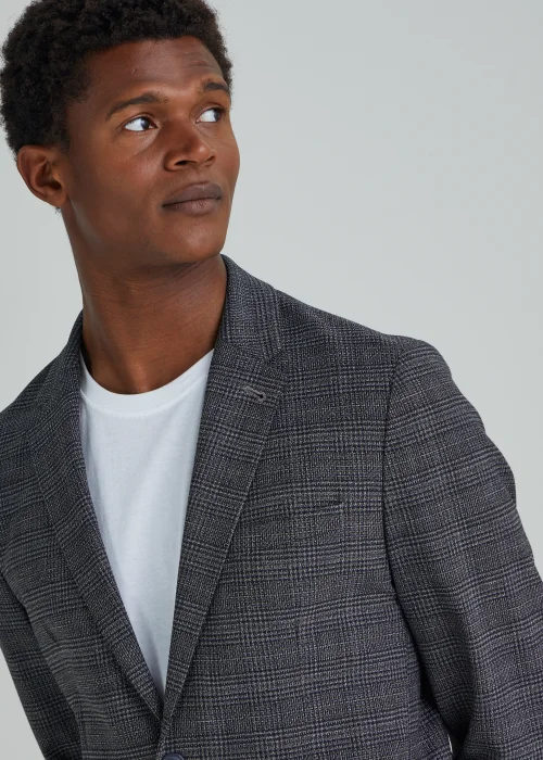 Taylor & Wright Wilson Navy Check Suit Jacket - 38 Chest Regular Image 3