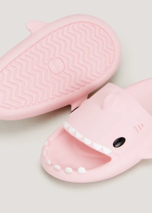 Girls Pink Shark Sliders (Younger 10-Older 2) - Size 1 - 2 Image 2