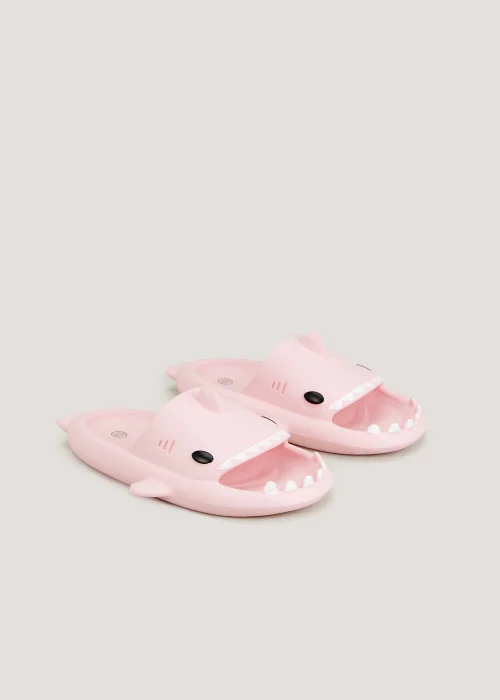 Girls Pink Shark Sliders (Younger 10-Older 2) - Size 1 - 2 Image 1