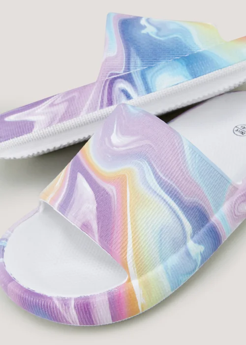 Girls Tie Dye Chunky Sliders (Younger 10-Older 5) - Size 1 Image 2