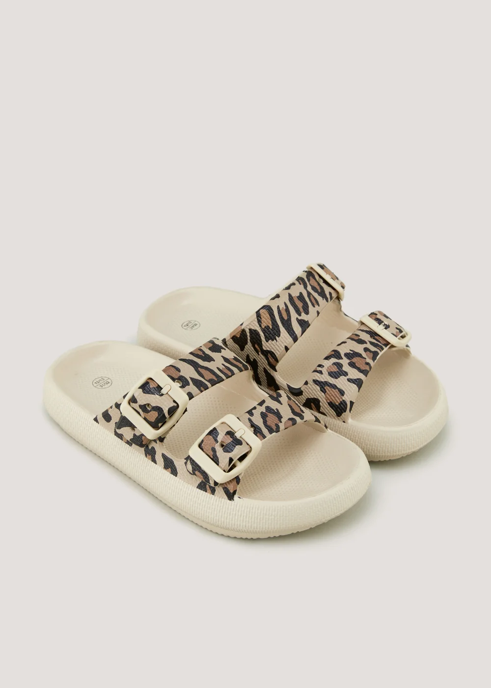 Girls Leopard Print Buckle Chunky Sliders (Younger 10-Older 5) - 1 Image 1