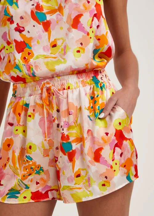 Be Beau Multicoloured Floral Satin Shorts - 8 Image 3