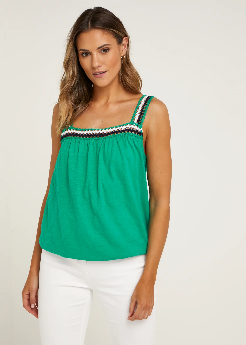 Green Crochet Lace Top - Small Image 1