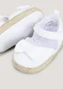 White Espadrille Soft Sole Baby Shoes (Newborn-18mths) - Age 0 - 3 Months Image 2