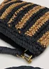 Black & Brown Straw Clutch Bag - One Size Image 4