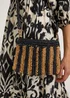 Black & Brown Straw Clutch Bag - One Size Image 2