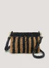 Black & Brown Straw Clutch Bag - One Size Image 3