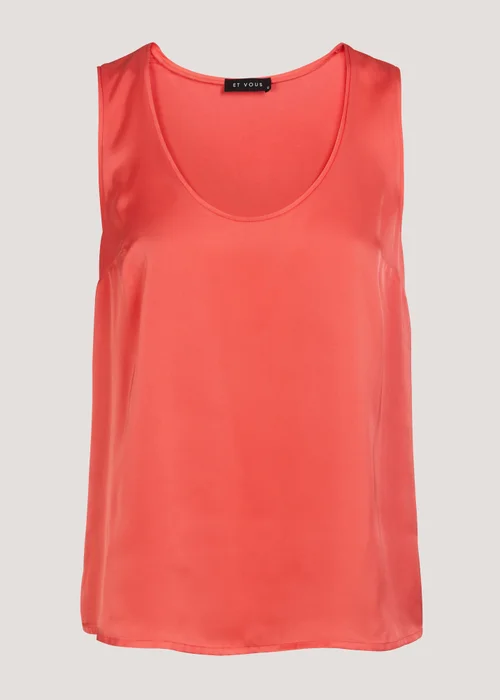 Et Vous Coral Satin Vest Top - Size 8 Image 5