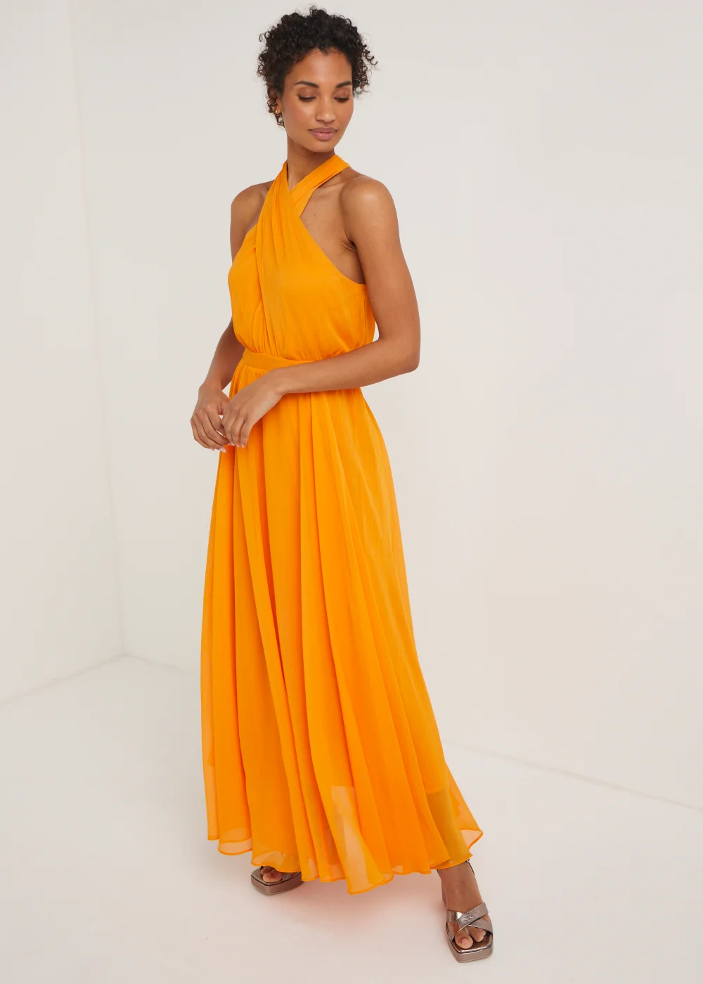 Et Vous Orange Cross Front Maxi Dress - 8 Image 4