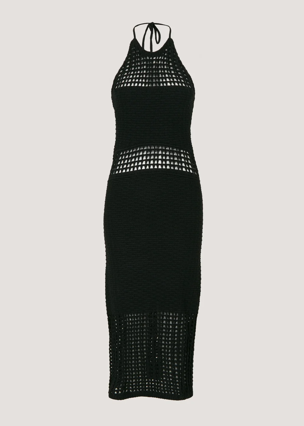 Et Vous Black Crochet Lace Halter Neck Midi Dress - 8 Image 5