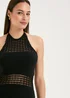 Et Vous Black Crochet Lace Halter Neck Midi Dress - 8 Image 3
