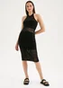 Et Vous Black Crochet Lace Halter Neck Midi Dress - 8 Image 1