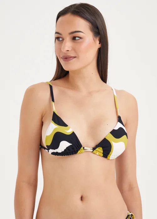 Et Vous Green & Blue Swirl Bikini Top - Size 8 Image 1