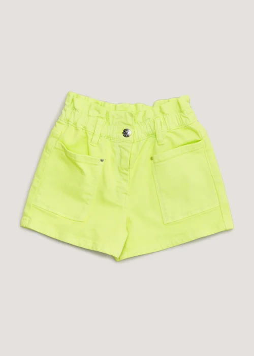 Girls Lime Paper Bag Denim Shorts (4-13yrs) - 8 Yrs Image 1