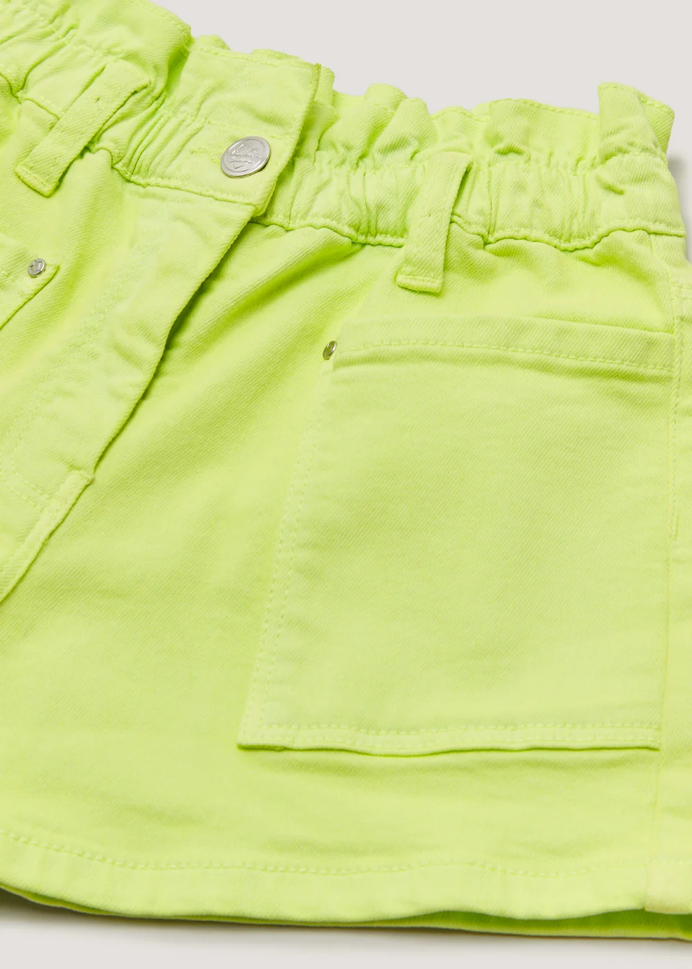 Girls Lime Paper Bag Denim Shorts (4-13yrs) - 8 Yrs Image 2
