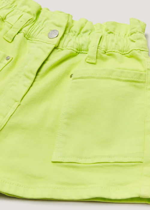Girls Lime Paper Bag Denim Shorts (4-13yrs) - 8 Yrs Image 2
