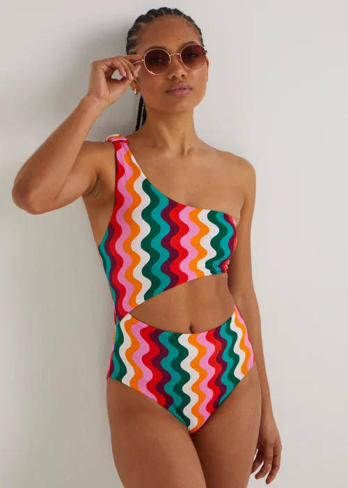 Be Beau Multicoloured Wiggle One Shoulder Swimsuit - 8 Image 3