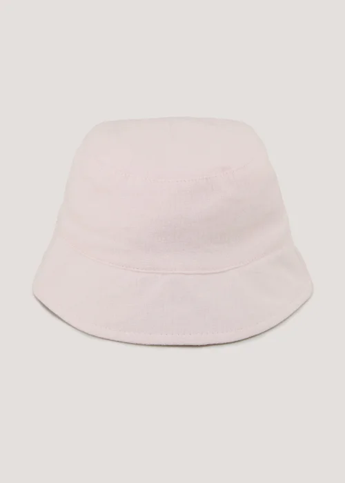Girls Pink Linen Bucket Sun Hat (3-6yrs) - Age 3 - 6 Years Image 1