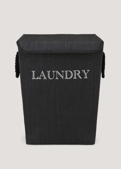 Black Laundry Basket (50cm x 40cm x 30cm) Image 1