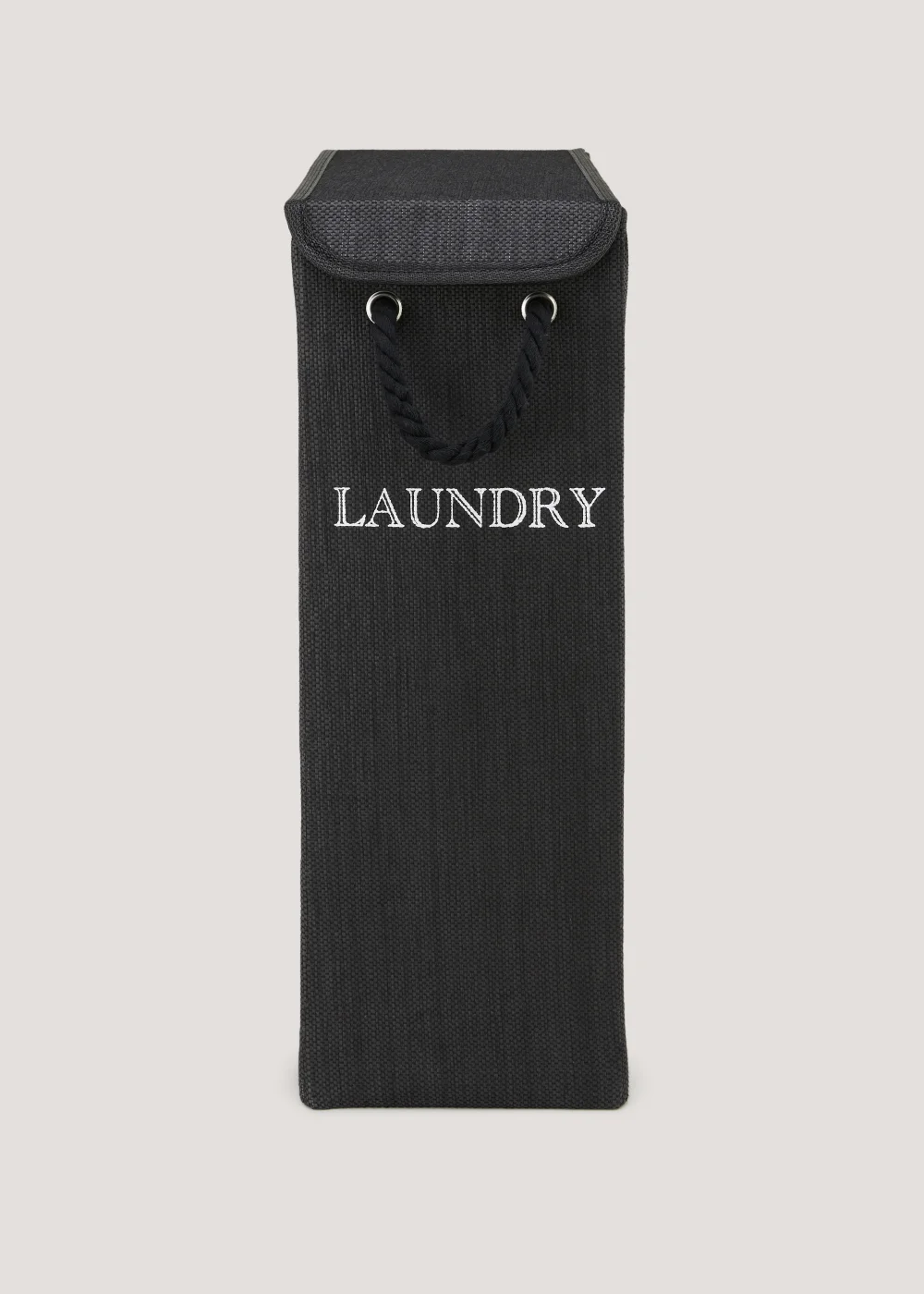 Black Narrow Laundry Basket (60cm x 40cm x 21cm) Image 1