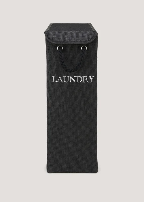 Black Narrow Laundry Basket (60cm x 40cm x 21cm) Image 1