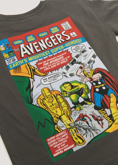 Kids Grey Marvel Avengers Neon T-Shirt (4-13yrs) - Age 4 Years Image 2