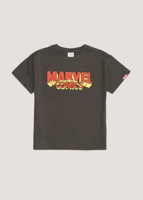 Kids Grey Marvel Avengers Neon T-Shirt (4-13yrs) - Age 4 Years Image 1