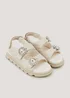 Girls Beige Chunky Quilted Sandals (Younger 10-Older 5) - Size 10 Infants Image 1