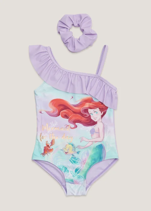 Girls Purple Ariel Swimming Costume & Scrunchie Set (18mths-9yrs) - Age 18 - 23 Months Image 1
