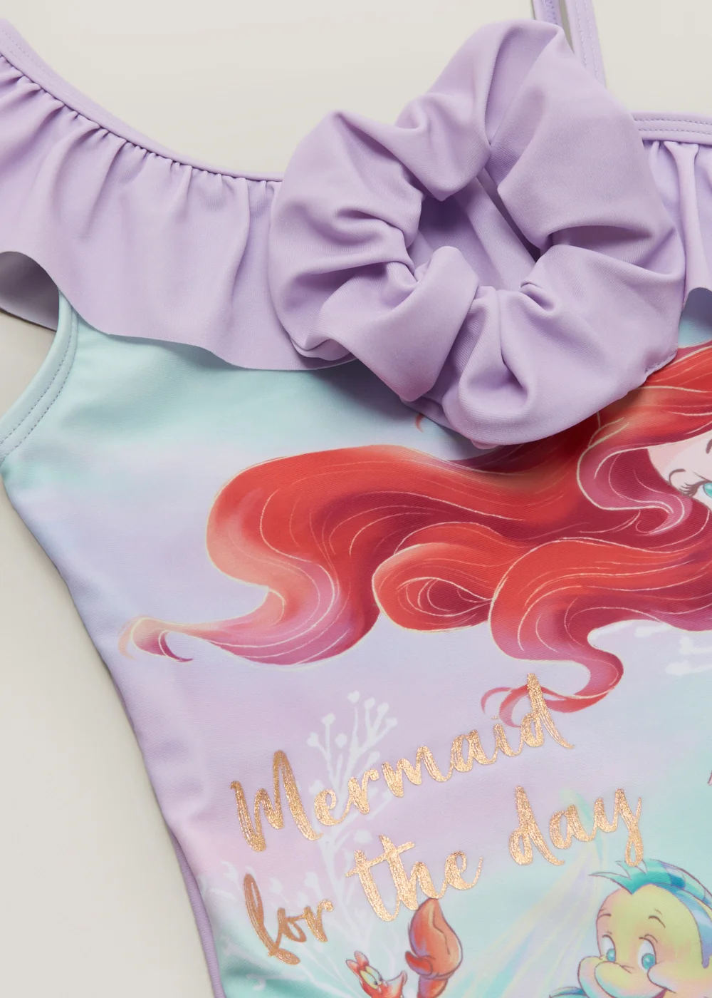 Girls Purple Ariel Swimming Costume & Scrunchie Set (18mths-9yrs) - Age 18 - 23 Months Image 2