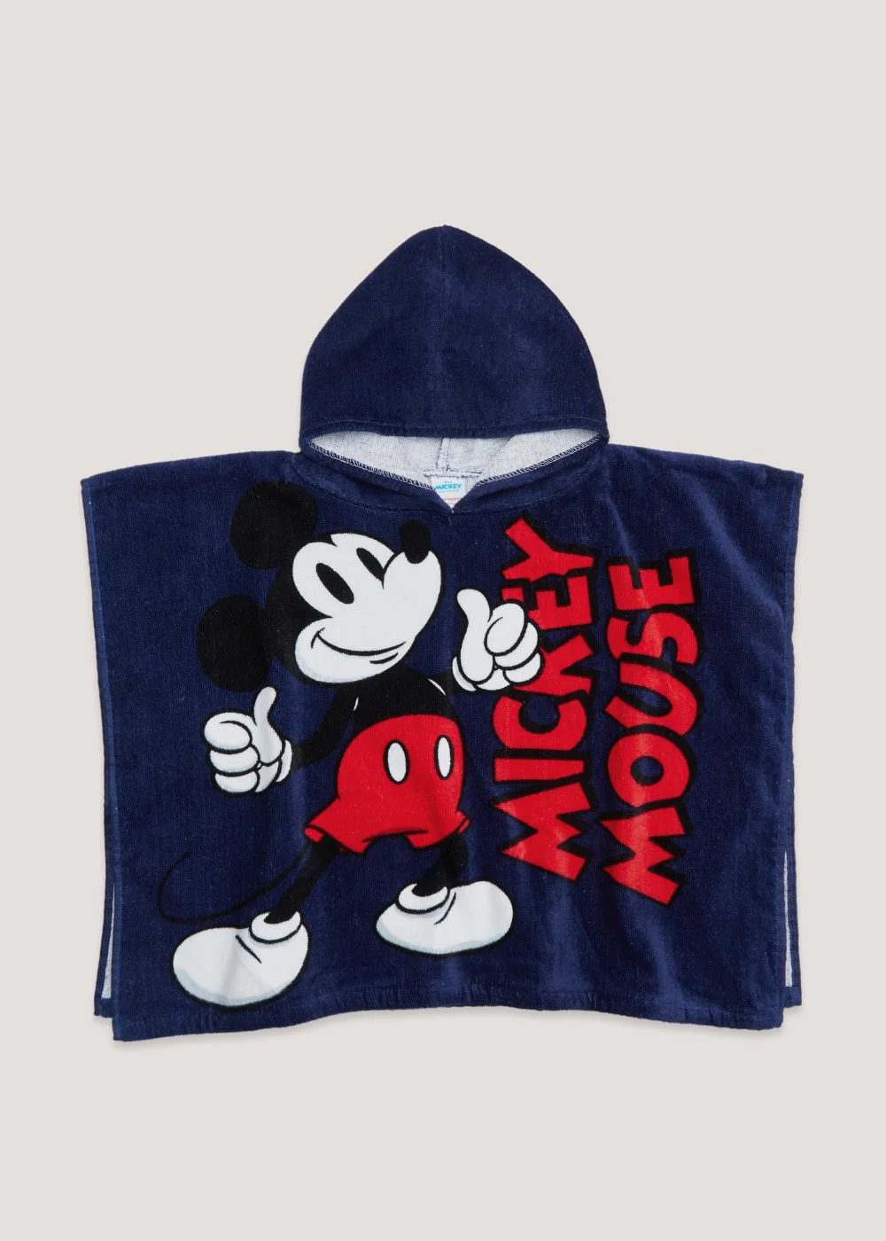 Kids Navy Disney Mickey Mouse Hooded Beach Towel Poncho (9mths-6yrs) - Small/Medium Image 1