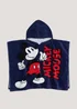 Kids Navy Disney Mickey Mouse Hooded Beach Towel Poncho (9mths-6yrs) - Small/Medium Image 1