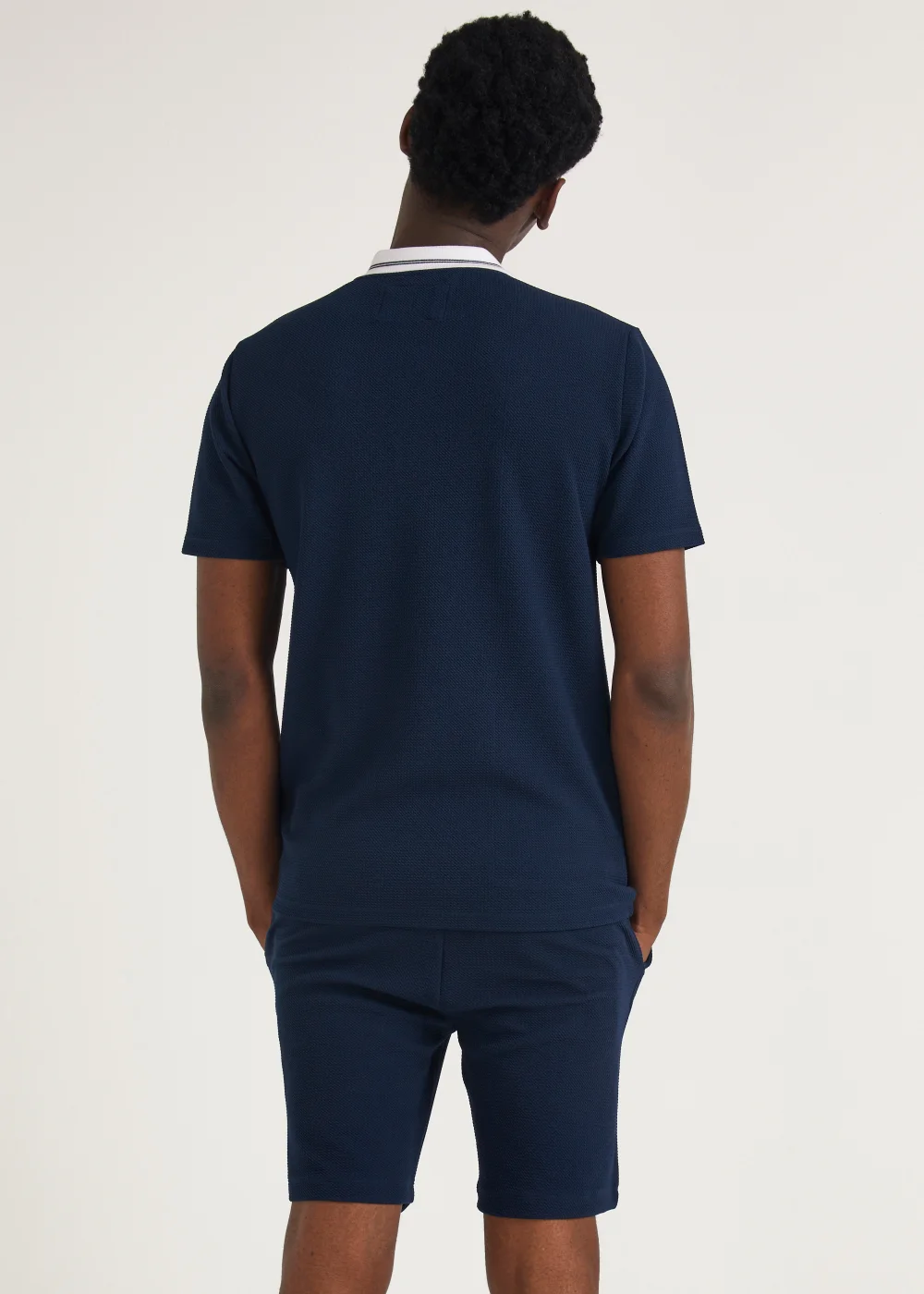 Navy Textured Co-Ord Shorts - XS Image 2