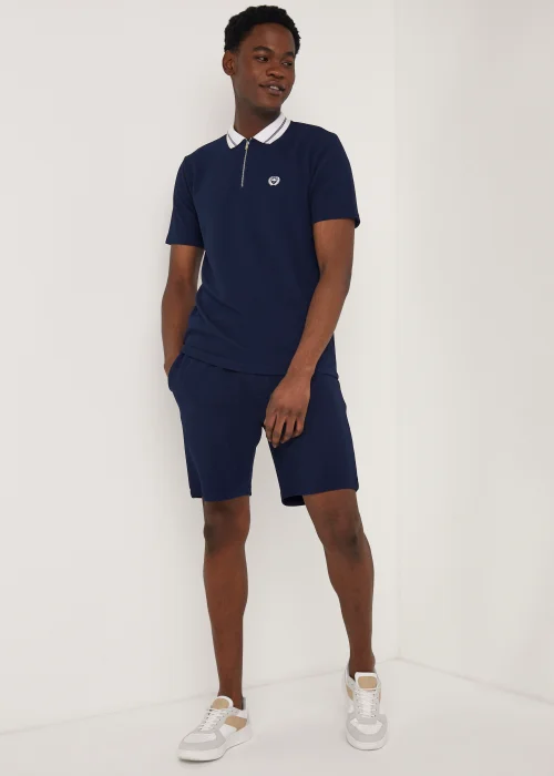 Navy Textured Co-Ord Shorts - XS Image 4