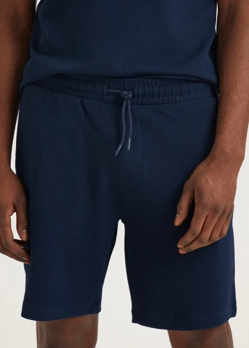 Navy Textured Co-Ord Shorts - XS Image 3