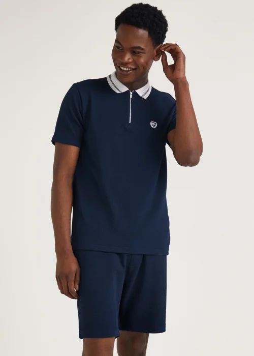 Navy Textured Co-Ord Shorts - XS Image 1