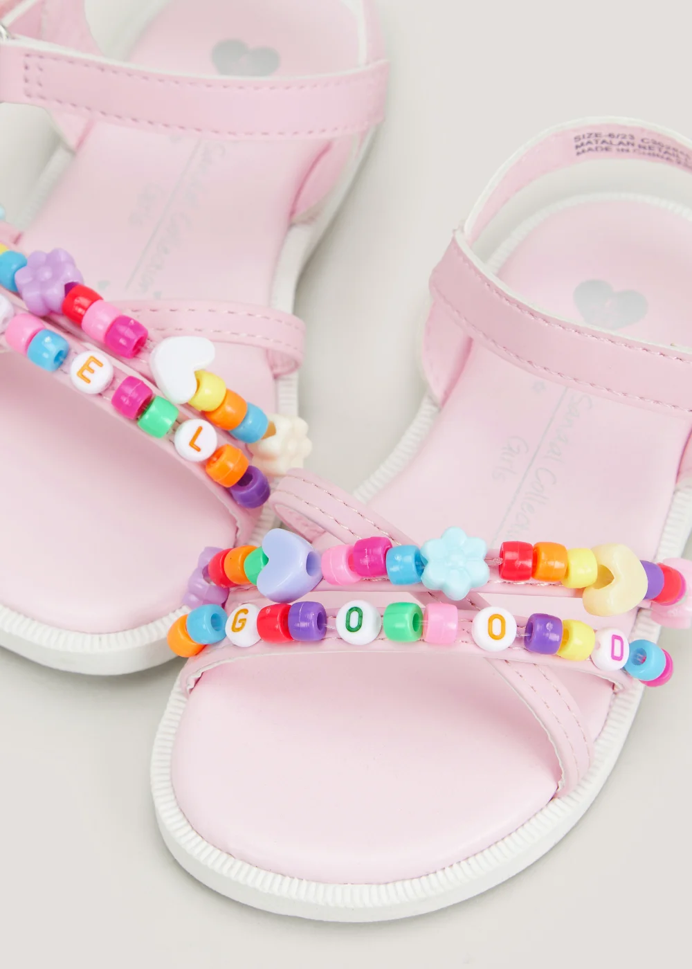 Girls Multicoloured Beaded Sandals (Younger 4-12) - Size 4 Infants Image 2