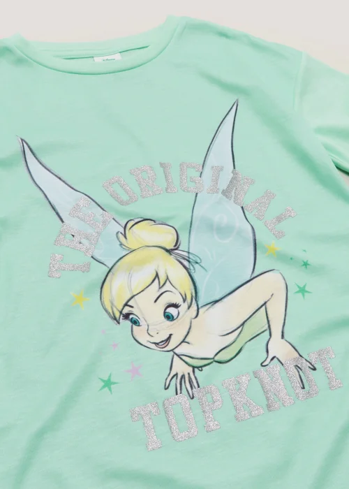 Kids Aqua Disney Tinkerbell Topknot Slogan Nightie (2-9yrs) - Age 2 - 3 Years Image 2
