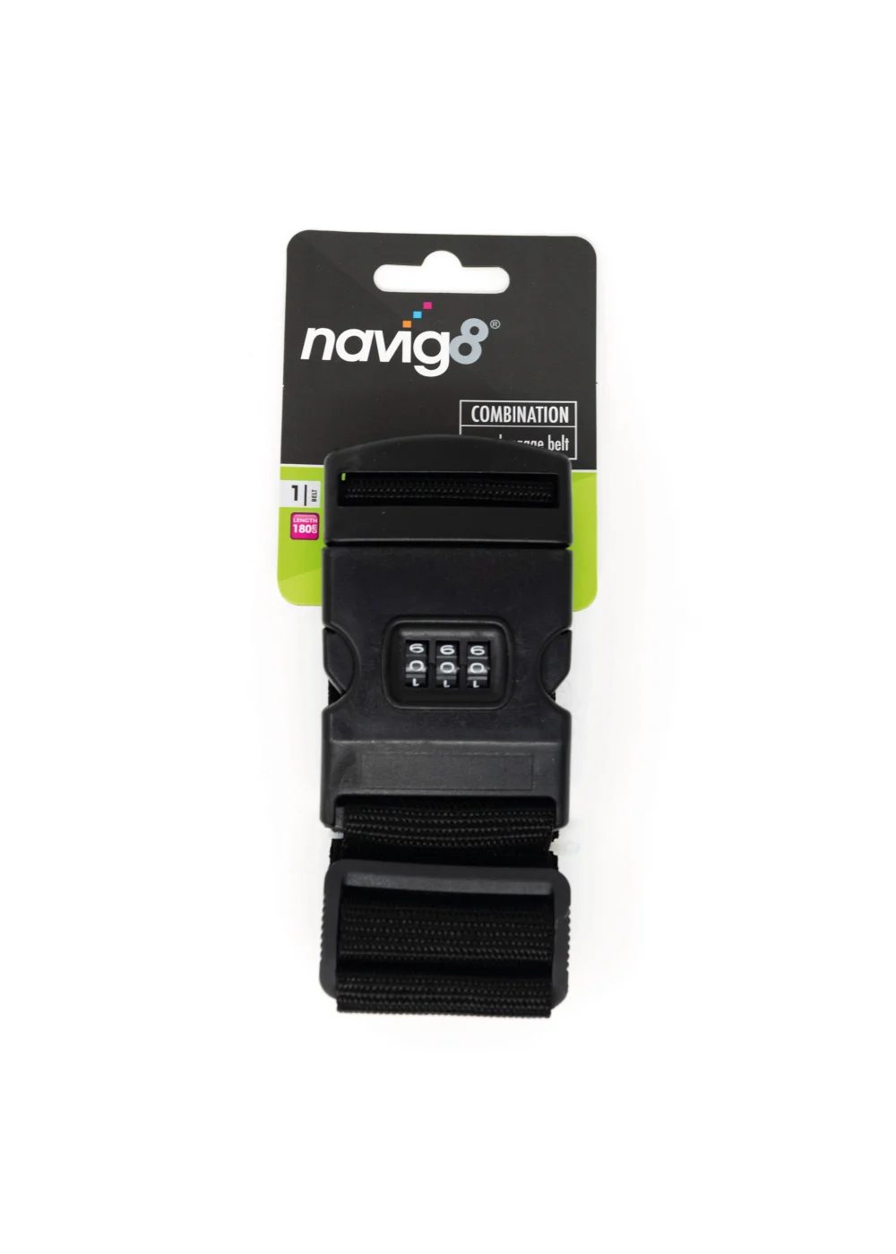 Navig8 Black Combination Luggage Belt (20.5cm x 8cm x 4cm) Image 1