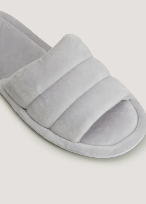 Grey Jersey Mule Slippers - Small Image 2
