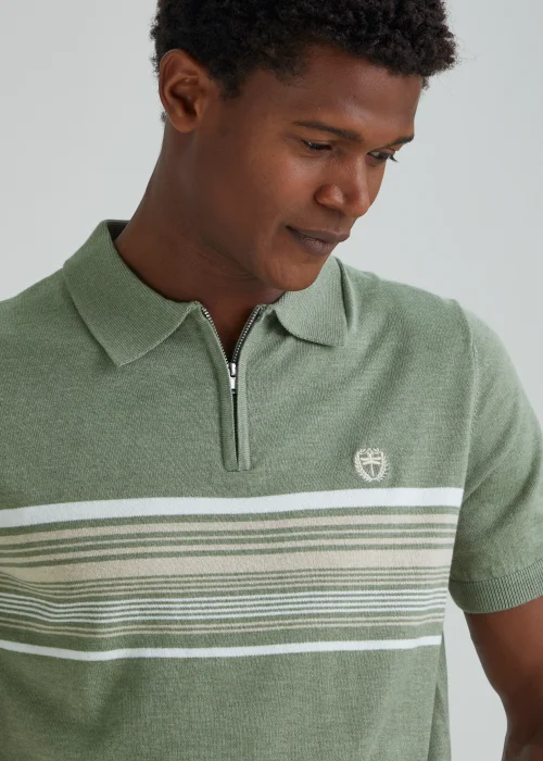 Green Stripe Polo Shirt - S Image 3