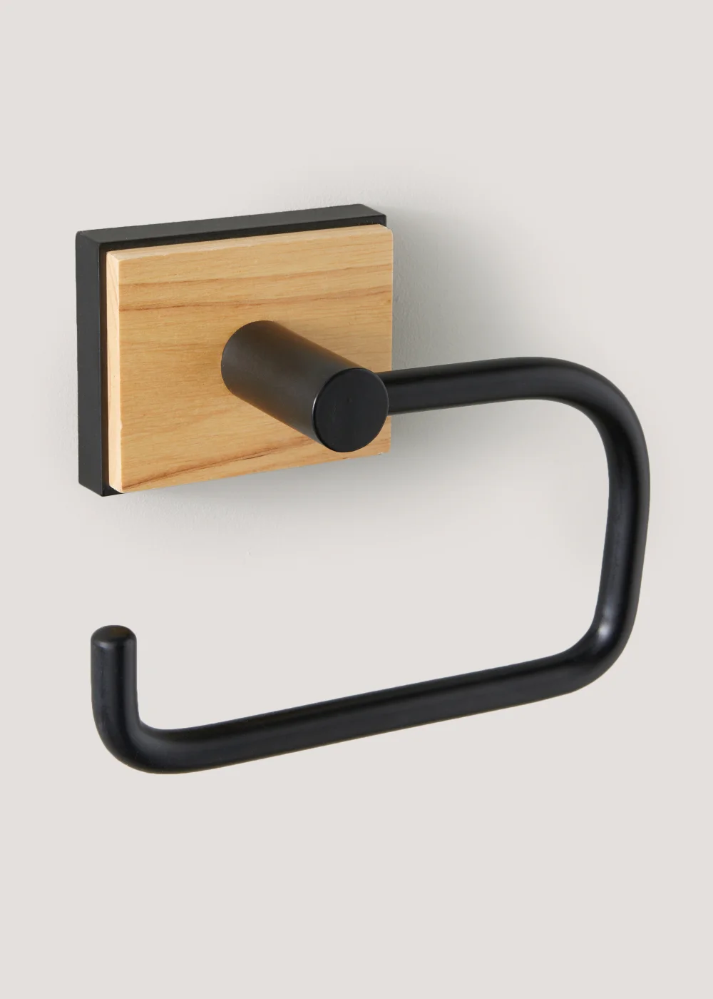 Black Metal & Wood Toilet Roll Holder (15.5cm x 11.5cm x 6.5cm) Image 2