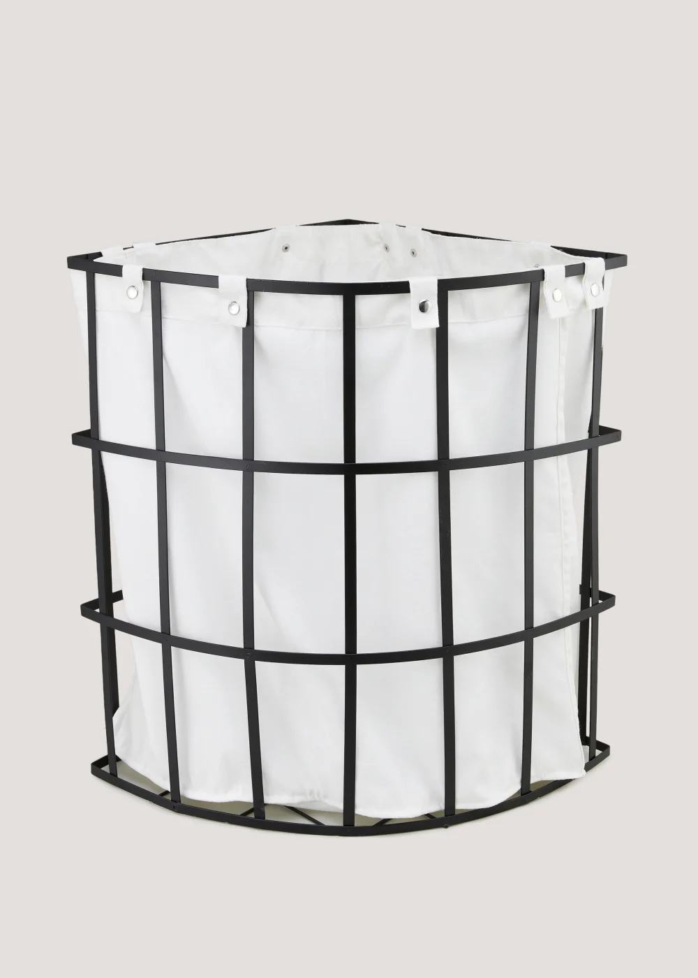 Black Wire Corner Laundry Bin (54cm x 38cm x 38cm) Image 1